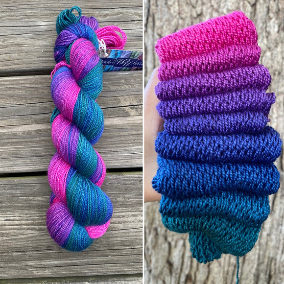Summer Jam, Gradient Dyed Yarn, Hand Dyed Yarn, 600 yards