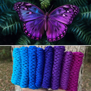 Lavish Butterfly, Gradient, Hand dyed Yarn, Worsted, 218 yds