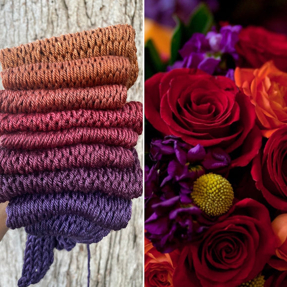 Autumn Bouquet, DK weight, 460 yards, SWM/SILK/YAK