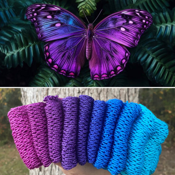 Lavish Butterfly, Gradient Dyed Yarn, Hand Dyed Yarn, 800 yards, Shawl Length Yarn