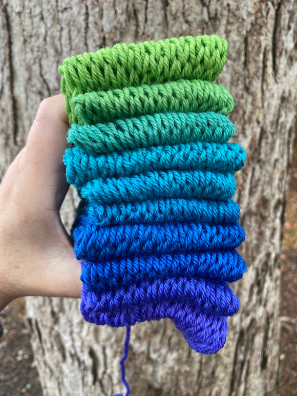 Frozen Leaves, Gradient, Hand dyed Yarn, Worsted, 218 yds