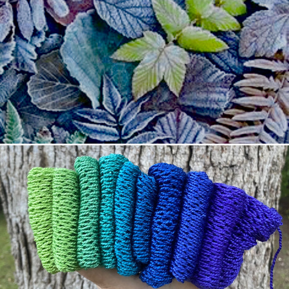 Frozen Leaves, Hand Dyed Yarn, Gradient