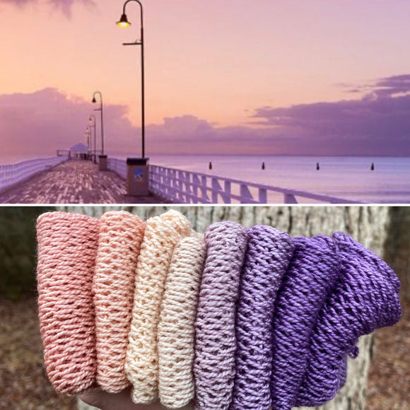 Lavender Pier, Gradient Dyed Yarn, Hand Dyed Yarn, 600 yards