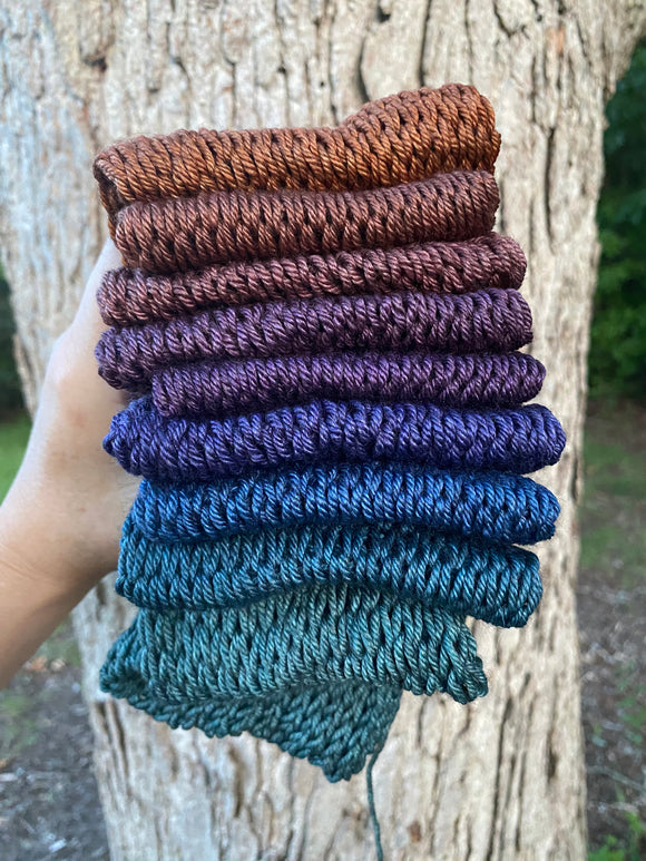 Delta Sunset, DK weight, 460 yards, SWM/SILK/YAK