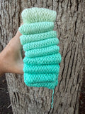 Aqua, Gradient Dyed Yarn, Hand Dyed Yarn, 400 yards