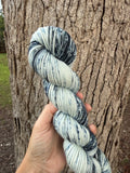Hand Dyed Speckled Gradients,  Hand dyed Yarn, 138 yards, Bulky, Gun Metal Blue