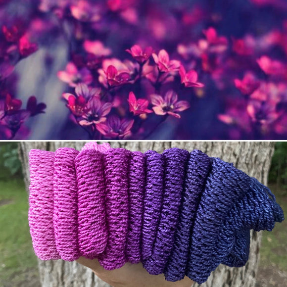 Blushing Blue Haze, Gradient Dyed Yarn, Hand Dyed Yarn, 600 yards