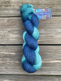Stealing Indigo Forest, Gradient Dyed Yarn, Hand Dyed Yarn, 600 yards