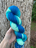 Blue Mint, Hand Dyed Yarn, 600 yards, Gradient yarn