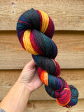 Marbled Jeweled Rainbow , Hand Dyed Yarn, Gradient Yarn