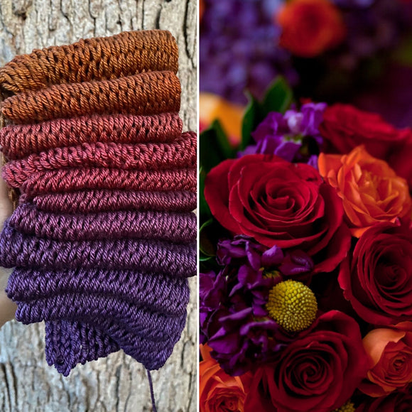 Autumn Bouquet, DK weight, 460 yards, SWM/SILK/YAK
