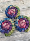 Hand Dyed Fiber, 100% oatmeal BFL, Birthday Wishes