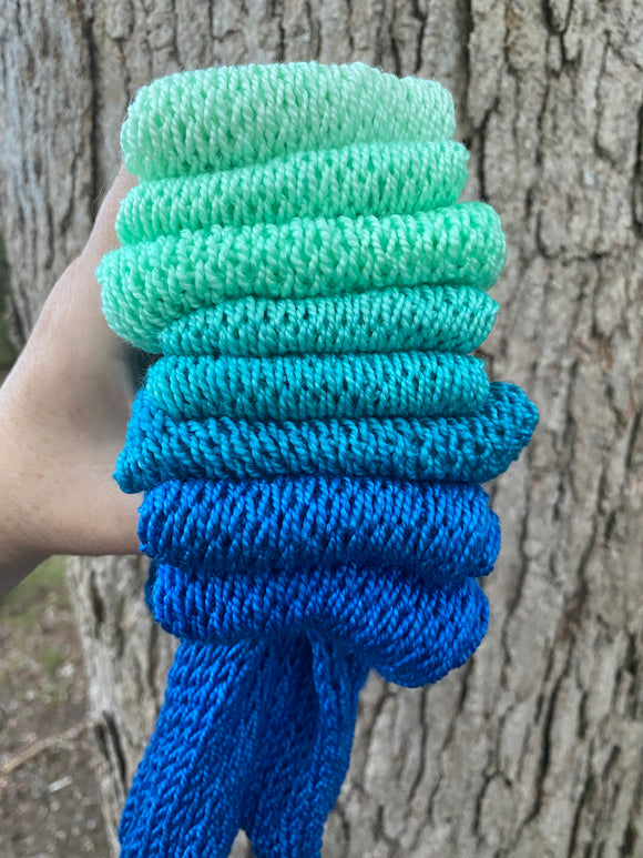 Blue Mint, Hand Dyed Yarn, 600 yards, Gradient yarn