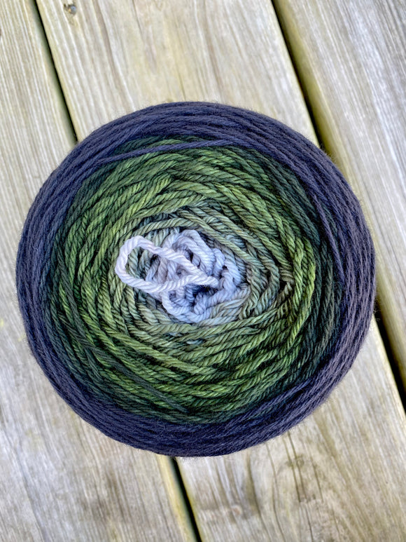 Fog among the Evergreens, Extra Large Skein, 250g, Yarn, Worsted Weight, Indie Yarn