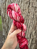 Hand Dyed Speckled Gradients,  Hand dyed Yarn, 138 yards, Bulky, Red
