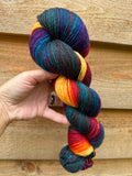 Marbled Jeweled Rainbow , Hand Dyed Yarn, Gradient Yarn