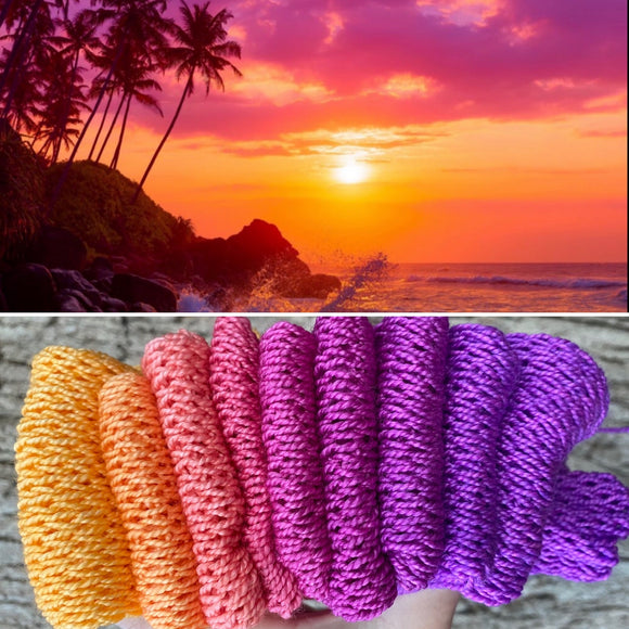 Sunset Lagoon, Gradient Dyed Yarn, Hand Dyed Yarn, 600 yards, Shawl Length Yarn