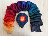 Marbled Jeweled Rainbow , Hand Dyed Yarn, Gradient Yarn