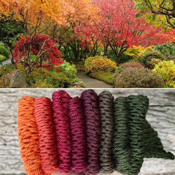 October Garden, Gradient, Hand dyed Yarn, Worsted, 218 yds