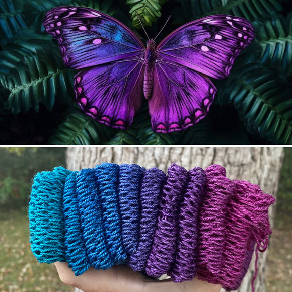 Lavish Butterfly, SWM/SILK/YAK, 430 yards, fingering weight