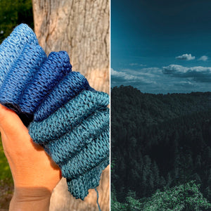 Blue Ridge Mt, Gradient Dyed Yarn, Hand Dyed Yarn, 100g