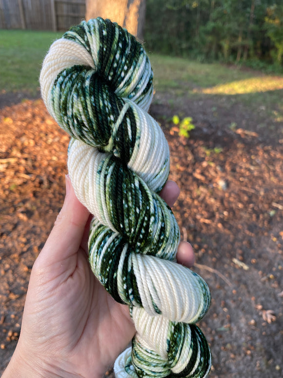 Hand Dyed Speckled Gradients,  Hand dyed Yarn, 137  yards, Bulky, Moss