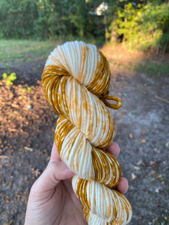 Hand Dyed Speckled Gradients,  Hand dyed Yarn, 137  yards, Bulky, Apricot
